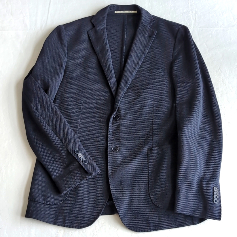 Exibit La Sartoria Blue Lightweight Blazer Italian Made European Men's Size 48